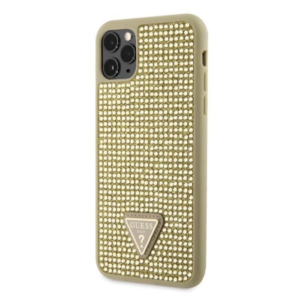 Baksidan för iPhone 11 Pro Max Dekorerad med Små Stenar Guess Guld Gul