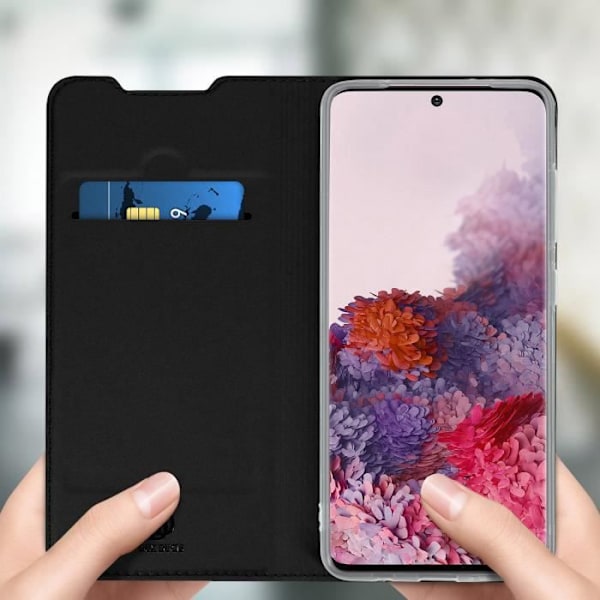 Huva för Samsung Galaxy S20 - DUX DUCIS - Satin - Kortfack - Videostöd - Slinky Skal Svart
