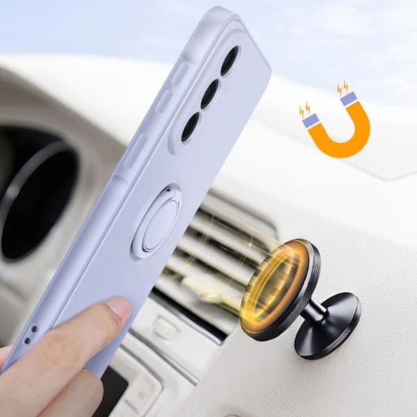 Soft-Touch Cover til Galaxy A57 med Magnetisk Støtte Ring Lilla Violett
