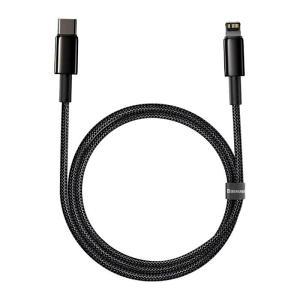 Oplader- og overførselskabel - BASEUS - USB-C-Lightning - 20W - 2m - Sort Svart