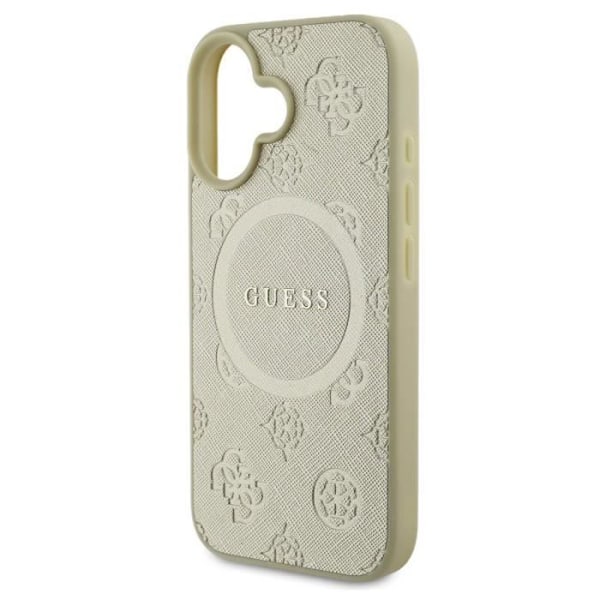 Coque baksida för iPhone 16 Resistenta MagSafe Guess Guld Gul