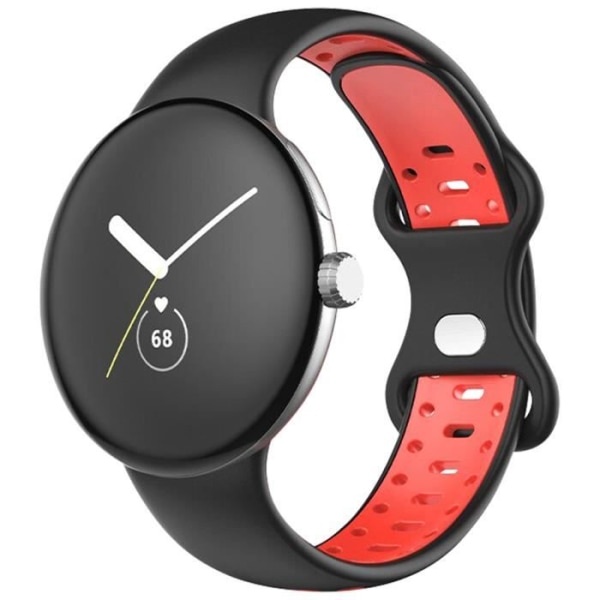 Rem för Google Pixel Watch Two-Tone Soft Silikon Svart / Röd