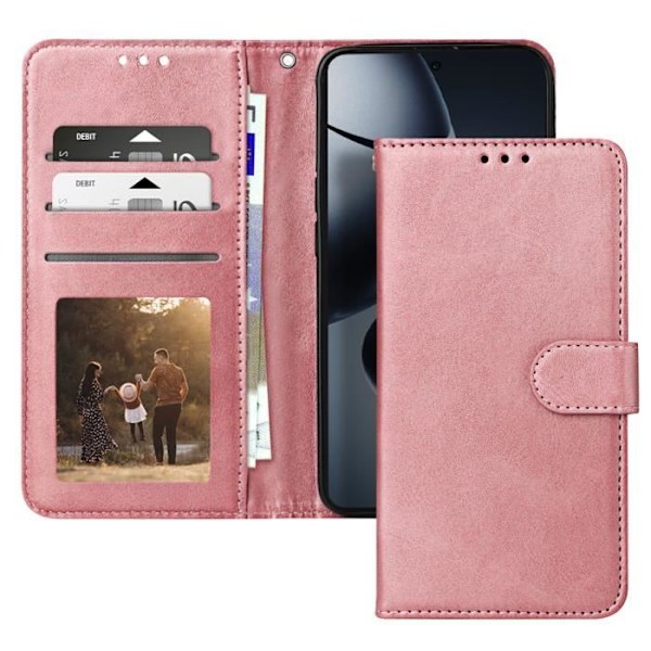 Etui til Xiaomi 14T - AVIZAR - Pungcover og videounderstøttelse - Pink - Halvstivt - Blandet Rosa