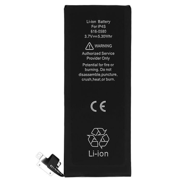 Internt batteri iPhone 4S 1430 mAh Lithium-ION Ersätter APN 616-0580 Black