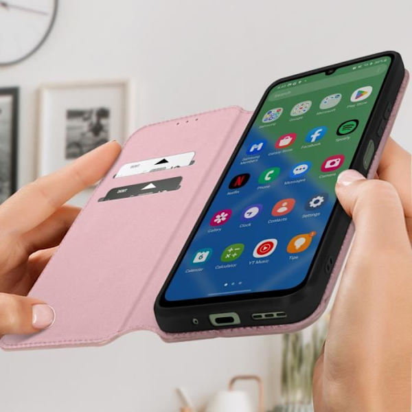 Fodral till Xiaomi Redmi 13C - AVIZAR - Magnetisk flipkorthållare - Rosa Rosa