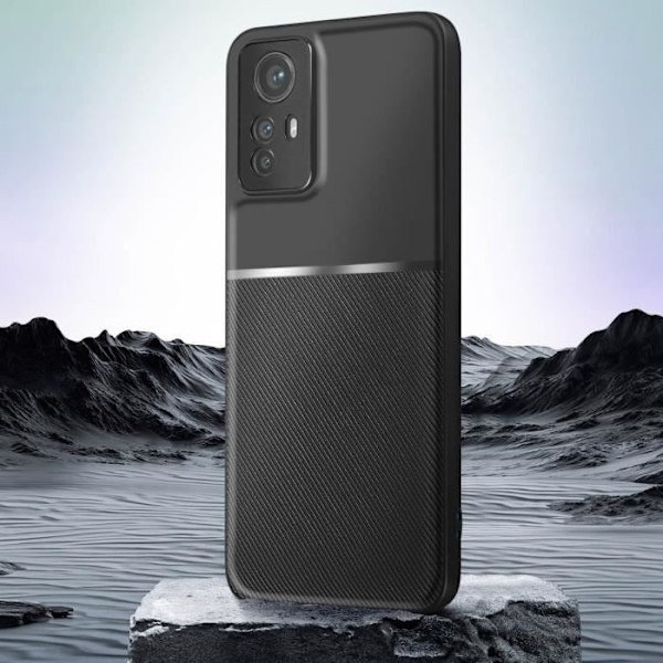 Taske til Xiaomi Redmi Note 12S - AVIZAR - Noble - Halvstiv - Stødsikker og ridsefast - Sort Svart