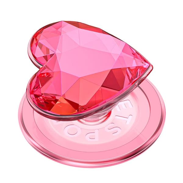Support Smartphone PopGrip Premium MagSafe Stand og Selfie Effekt Crystal PopSockets Rosa Ros