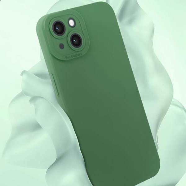 Skal till iPhone 14 - AVIZAR - Matt silikon - Förstärkt kameraskydd - Grön Grön