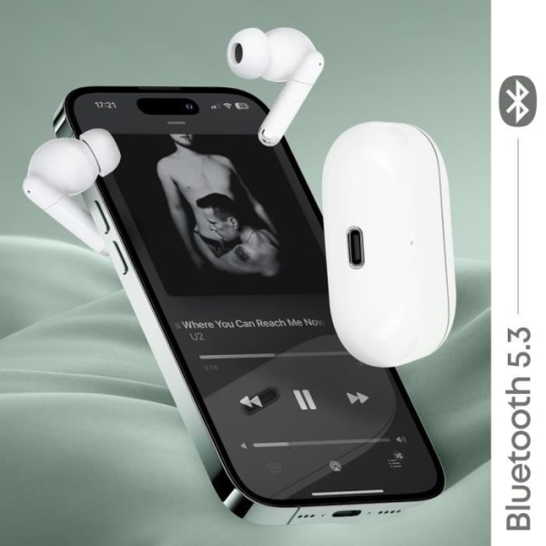 Bluetooth 5.3 Sporthörlurar Batteritid 30h Force Play Vit Vit