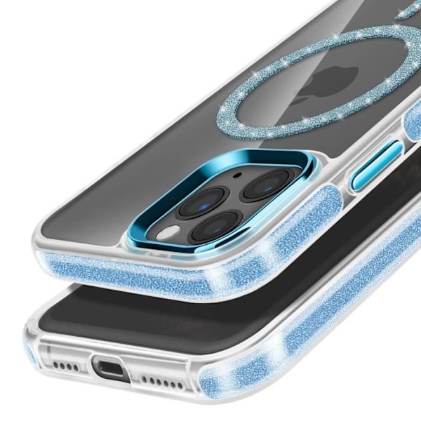Coque MagSafe för iPhone 11 Pro Max Silikon Glittrande Blå Blå