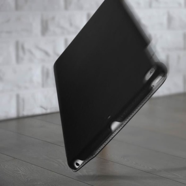 iPad Air 2 Cover - AKASHI - Video Stander + Tastatur - Øko-læder Tekstur - Sort - Semi-stiv Svart