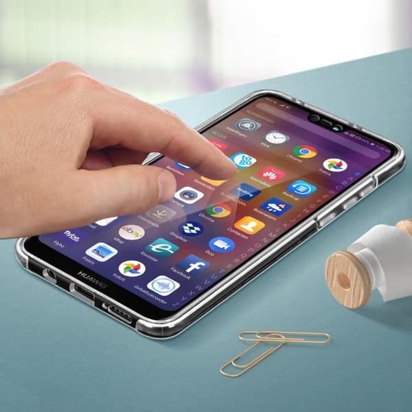 Skyddsskal - Huawei - P20 Lite - Silikon - Polykarbonat - Transparent transparent