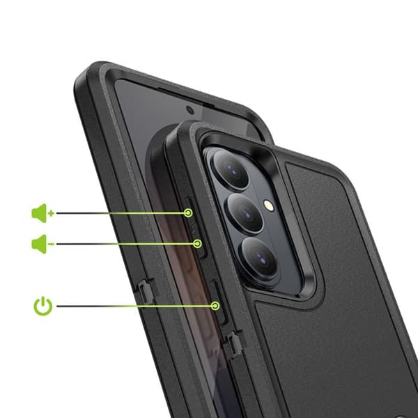 Forstærket Cover til Galaxy S26 Plus Tri-materiale med Indbygget Stativ Sort Svart