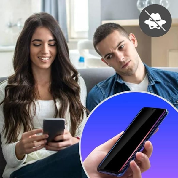 Beskyttelsesfilm - AVIZAR - Xiaomi Mi 9 - Hærdet glas - Anti-spion - Sort Svart