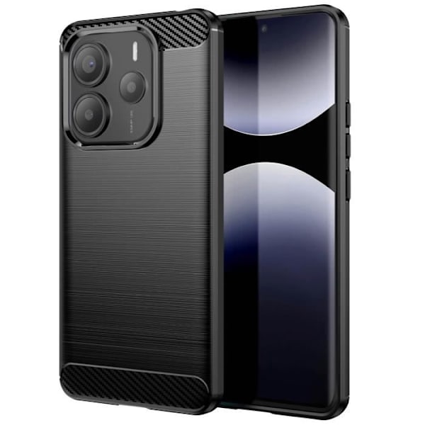 Coque til Xiaomi Redmi Note 14 5G Silikone Design Carbon Børstet Sort Svart