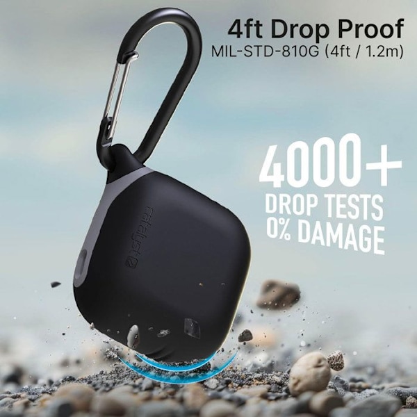 Coque för Airpods 4 Vattentät IPX6 med Karbinhake Catalyst Svart Svart