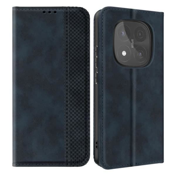 Smartphonefodral - Xiaomi - Redmi Note 14 Pro/Pro Plus - Plånbok - Ställ - Mörkblå Blå