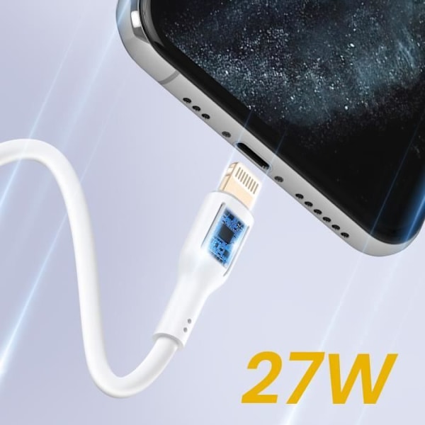iPhone USB C -kaapeli Lightning 27W Nopean Latauksen Inkax Valkoinen Vit