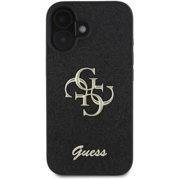 Guess PU Fixed Glitter 4G Metal Logo Suojakuori iPhone 16 6.1" mustalle - GUHCP16SHG4SGK Svart