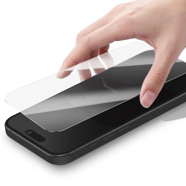 Härdat Glas för iPhone 15 Pro Max Hårdhet 9H Repbeständig Mayaxess Transparent Vit