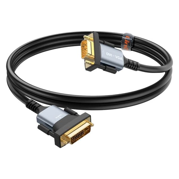DVI til VGA Video Adapterkabel 1,8m Full HD 1080p LinQ Sort