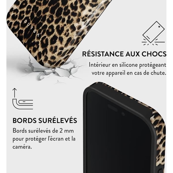 Coque til iPhone 16 MagSafe Tough Antichoks Model Player Burga Leopard kastanj