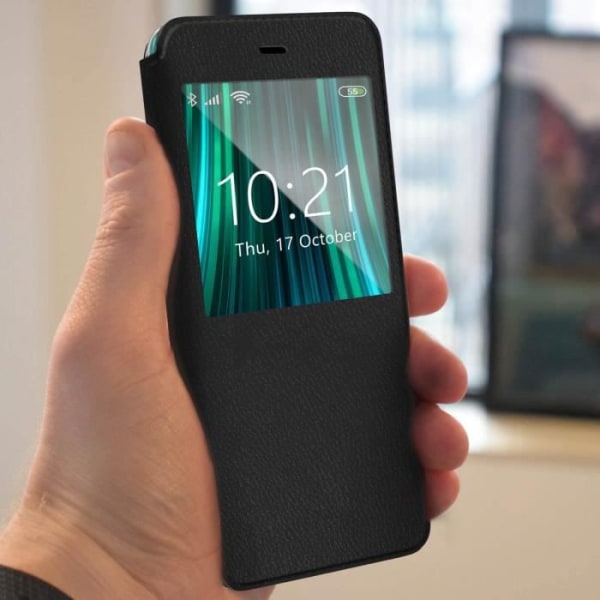 Cover - AVIZAR - Xiaomi Redmi Note 8 Pro - Fuld beskyttelse - Displayvindue - Sort Svart
