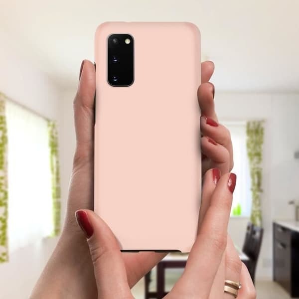 Etui - Samsung - Galaxy S20 - Hård rygbeskyttelse - Blød frontbeskyttelse - Pink Ros