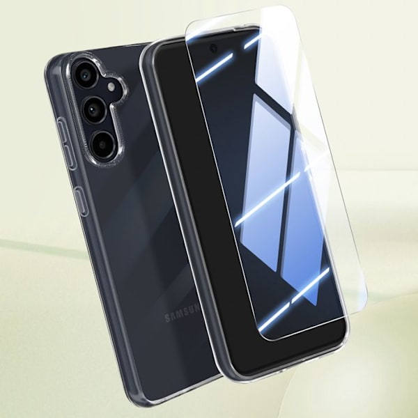 Suojapakkaus Samsung Galaxy A35 5G:lle - MAYAXESS - Kotelo ja 9H karkaistu lasi - Läpinäkyvä Transparent