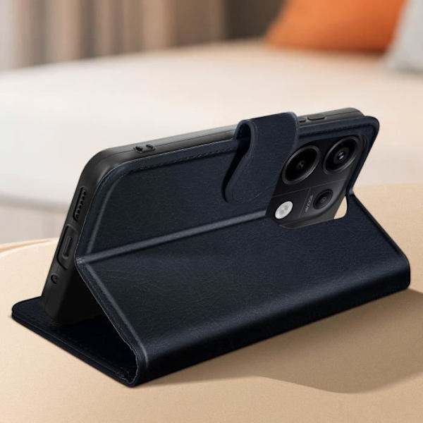 Kotelo Xiaomi Redmi Note 13 Pro 4G:lle - AVIZAR - Lompakko- ja videotuki - Midnight Blue Blå
