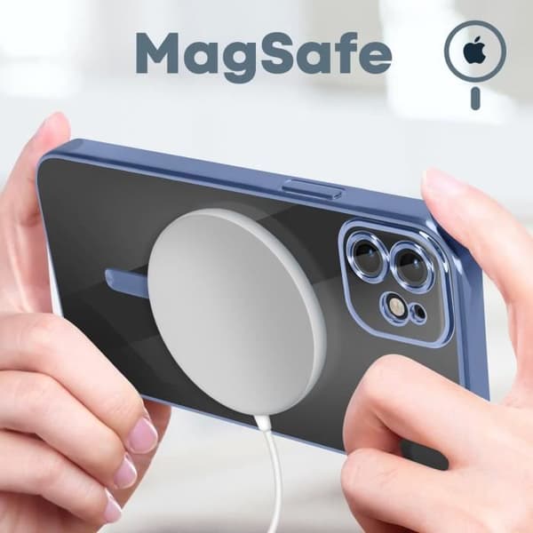 Coque MagSafe - Apple - iPhone 12 - Silikon - Kromattu - Sininen Blå