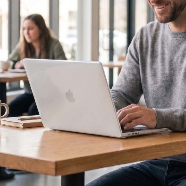 Coque - MW - DotSkin MW - Hård polycarbonat - Mikroteksturopfanger - Ventileret til MacBook Air 14" Vit