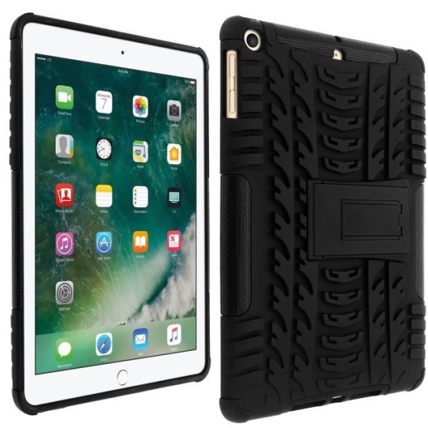 iPad 9.7 2017 / 2018 fodral Förstärkt stötsäkert fodral + integrerat ställ svart