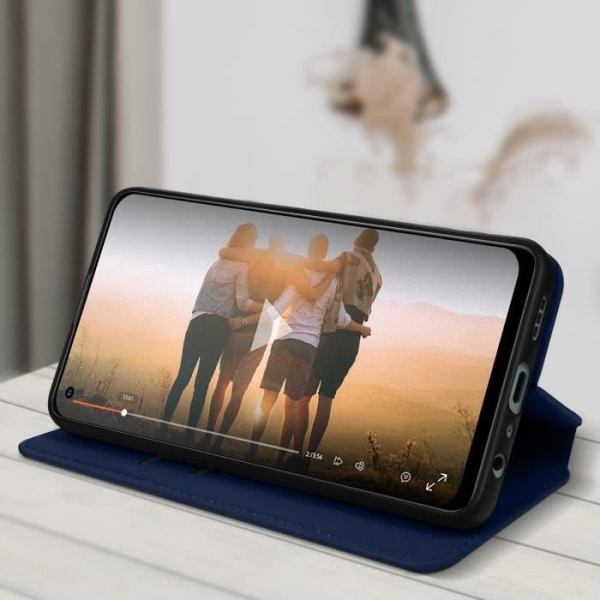 Etui til Oppo Reno 8 Lite 5G - AVIZAR - Flip Card Holder Video Support - Midnight blue Midnattsblå