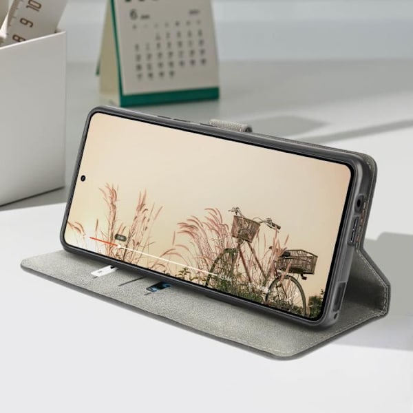 Fodral till Asus Zenfone 11 Ultra 5G - AVIZAR - Borstad effekt - Plånbok - Svart Svart
