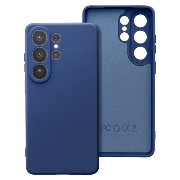 Silicone Soft-Touch Cover til Galaxy S26 Ultra med Blå Mikrofiberforing Blå
