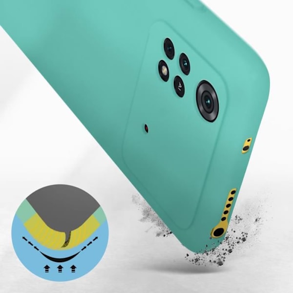 Beskyttelsescover - Xiaomi - Poco M4 Pro 4G - Semihård - Soft-touch - Turkis Turkos