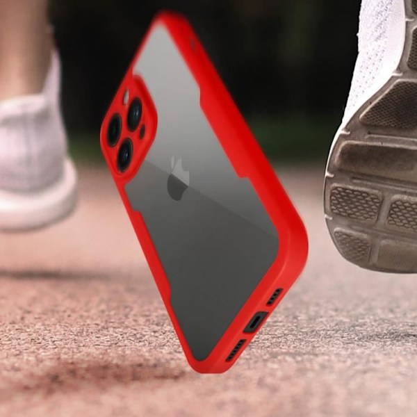 AVIZAR Skyddsfodral till iPhone 14 Pro Max - Plexiglas bak och polymer framsida - Röd Röd