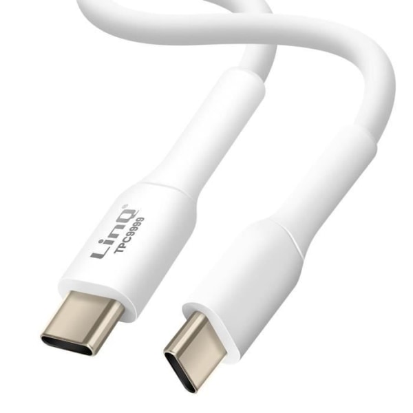 USB C-kabel 100W Hurtig overførsel 20Gbps 1,5m til bærbar LinQ Hvid