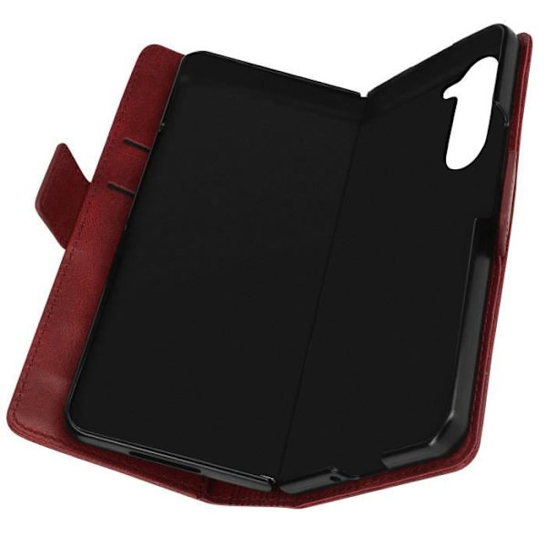 Cover til Samsung Galaxy Z Fold 5 - Vintage - Syntetisk læder - Anti RFID - Klap - Rød Röd