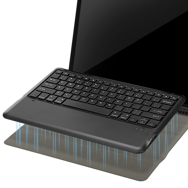 QWERTY-näppäimistö Bluetooth iPad Pro 12.9:lle ja Air 13:lle mustalla kannella