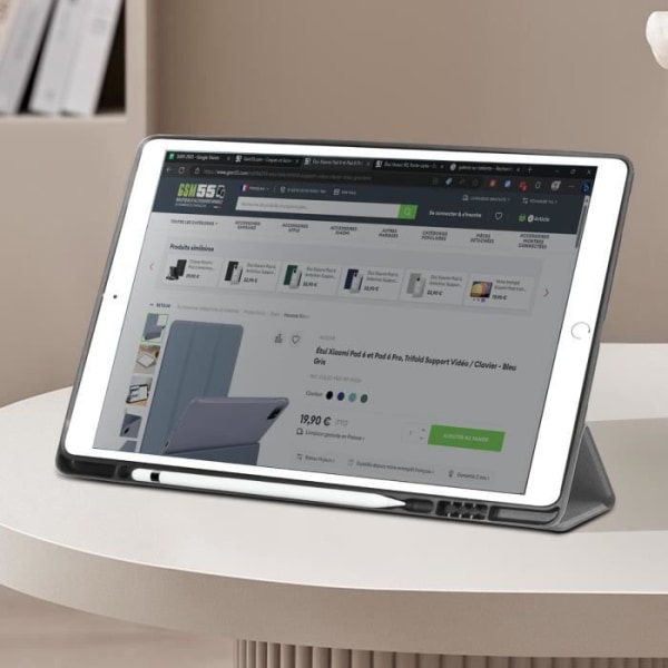 iPad Pro 12.9-fodral - DUX DUCIS - Domo-serien - Syntetiskt läder - Stödfunktion - Grå Grå