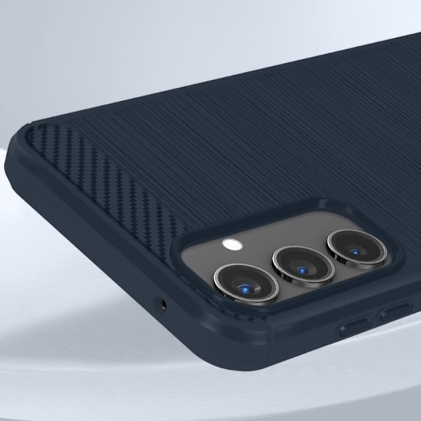 AVIZAR Samsung Galaxy A55 Flexible Carbon Effect Midnight Blue Fodral - Stötsäker förstärkta hörn Blå