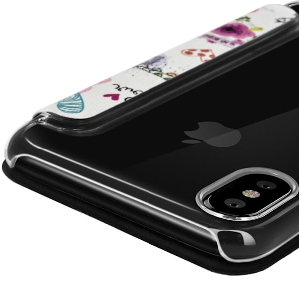 Etui iPhone X / XS Folio Tegnebog Akashi Paris mon amour Svart
