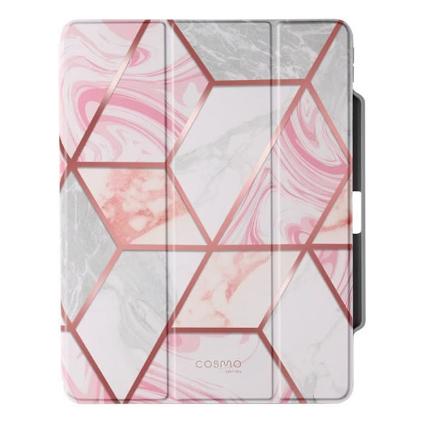 Etui til iPad Air 13 2024 - Supcase - Fuld beskyttelse med klap - Hvid / Pink Rosa