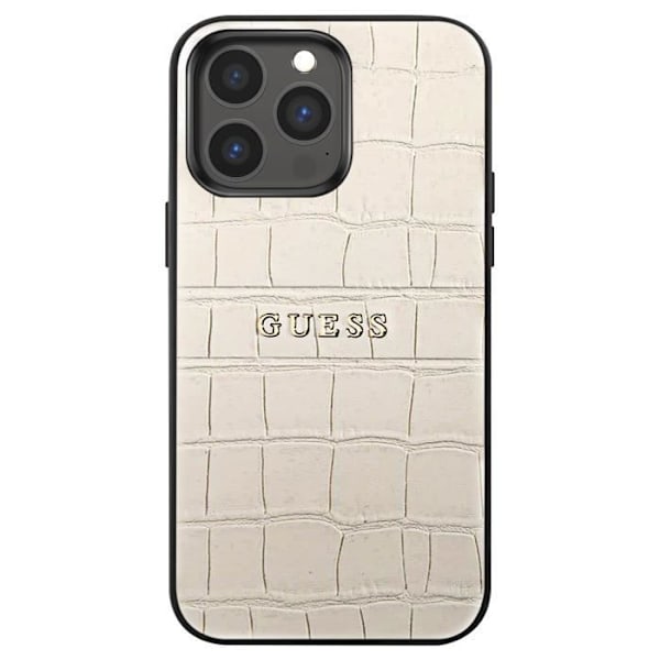 Coque iPhone 13 Pro Iskunkestävä Kroko Elegantti Guess Beige Beige