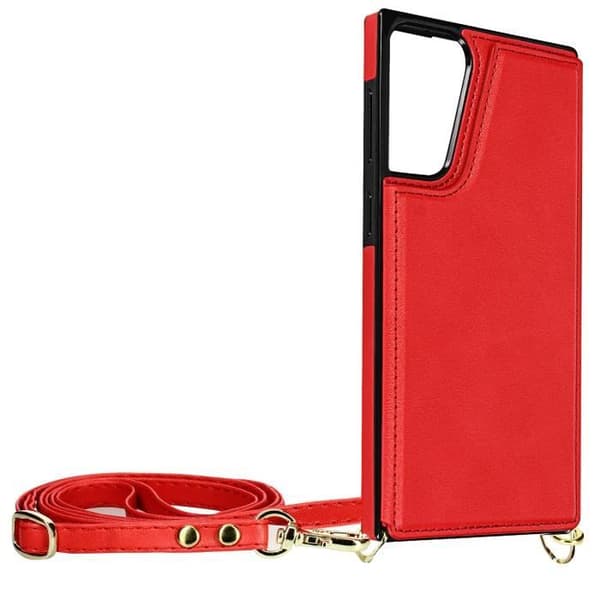 Coque Cordon - Samsung - Galaxy S21 Plus - Multifunktion - Rød - Hårdført Beskyttelse Röd