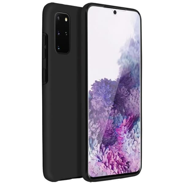 Cover - Samsung - Galaxy S20 Plus - Hårdt Bagsidebeskyttelse - Blød Frontbeskyttelse - Sort Svart
