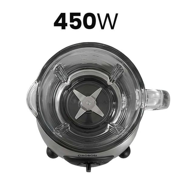 Blender multifunktion - AVIZAR - 3L - 450W - Glas skål - Rustfrit stål krop Grå