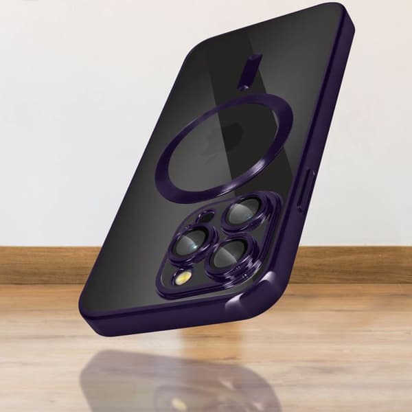 Skal - AVISERA - iPhone 14 Pro - Silikon - Lila - Kromad kant Violett